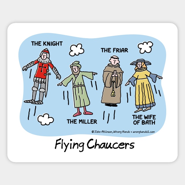 Flying Chaucers Sticker by WrongHands